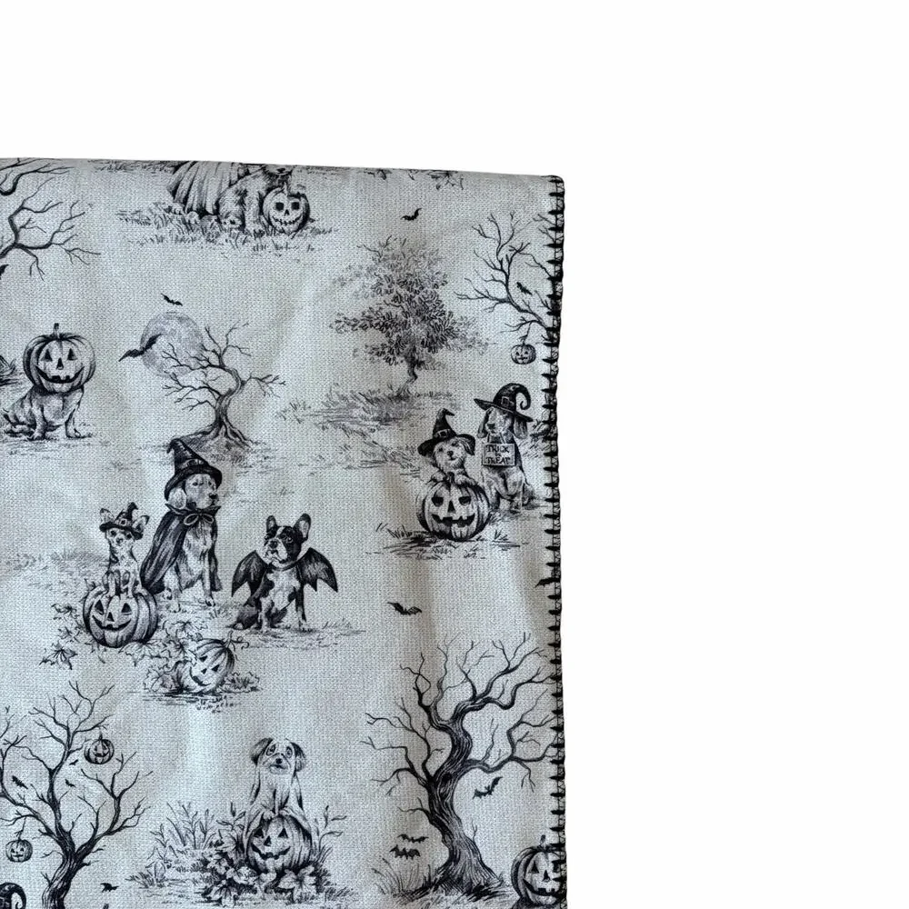 Farmhouse by Rachel Ashwell Halloween Throw 50x70 Bark O Ween Faux Fur Back NEW